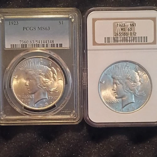 1923 Peace Dollar MS63 PCGS NGC Certified Silver Coin