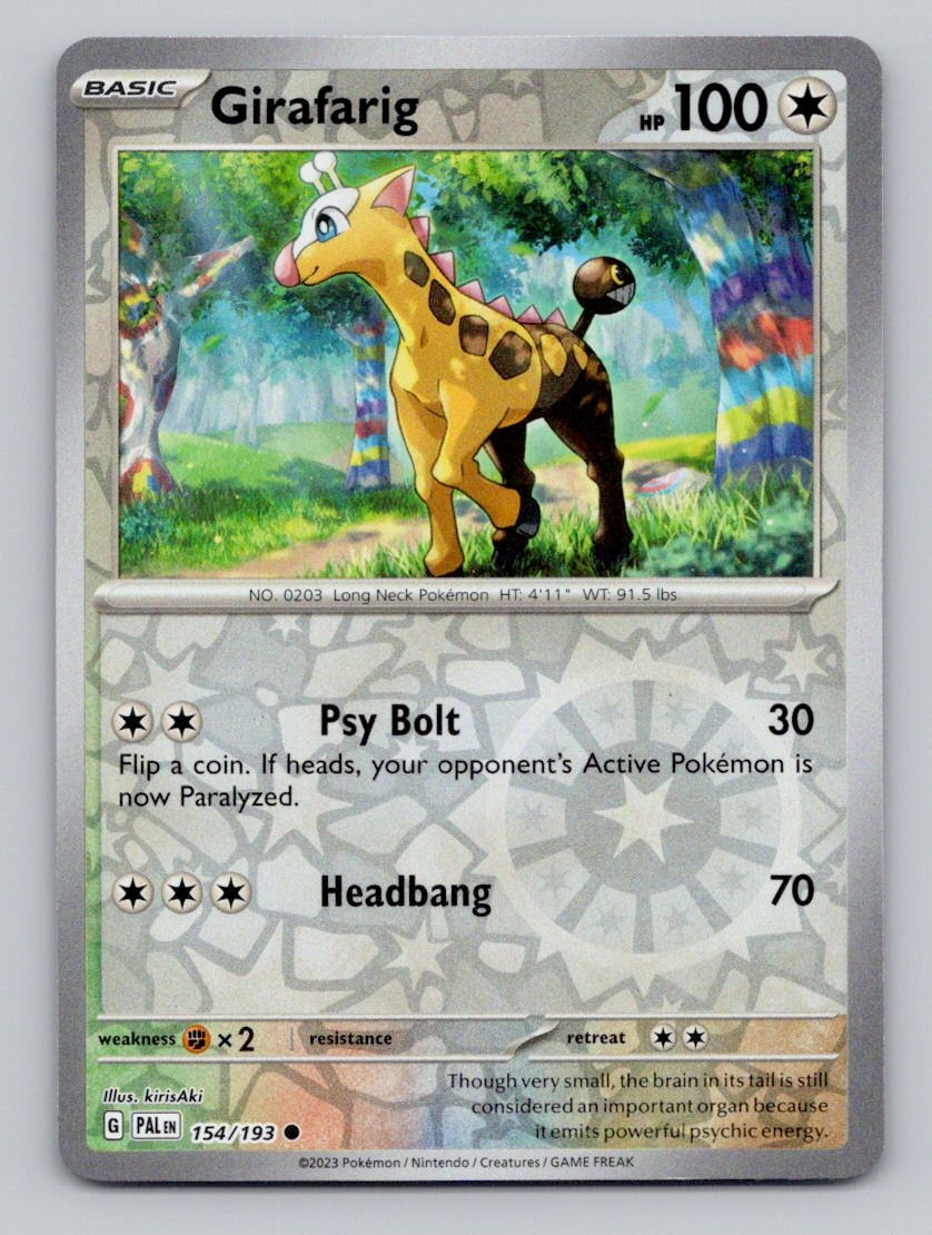 Reverse Holo Girafarig 154/193 Common Paldea Evolved Pokemon