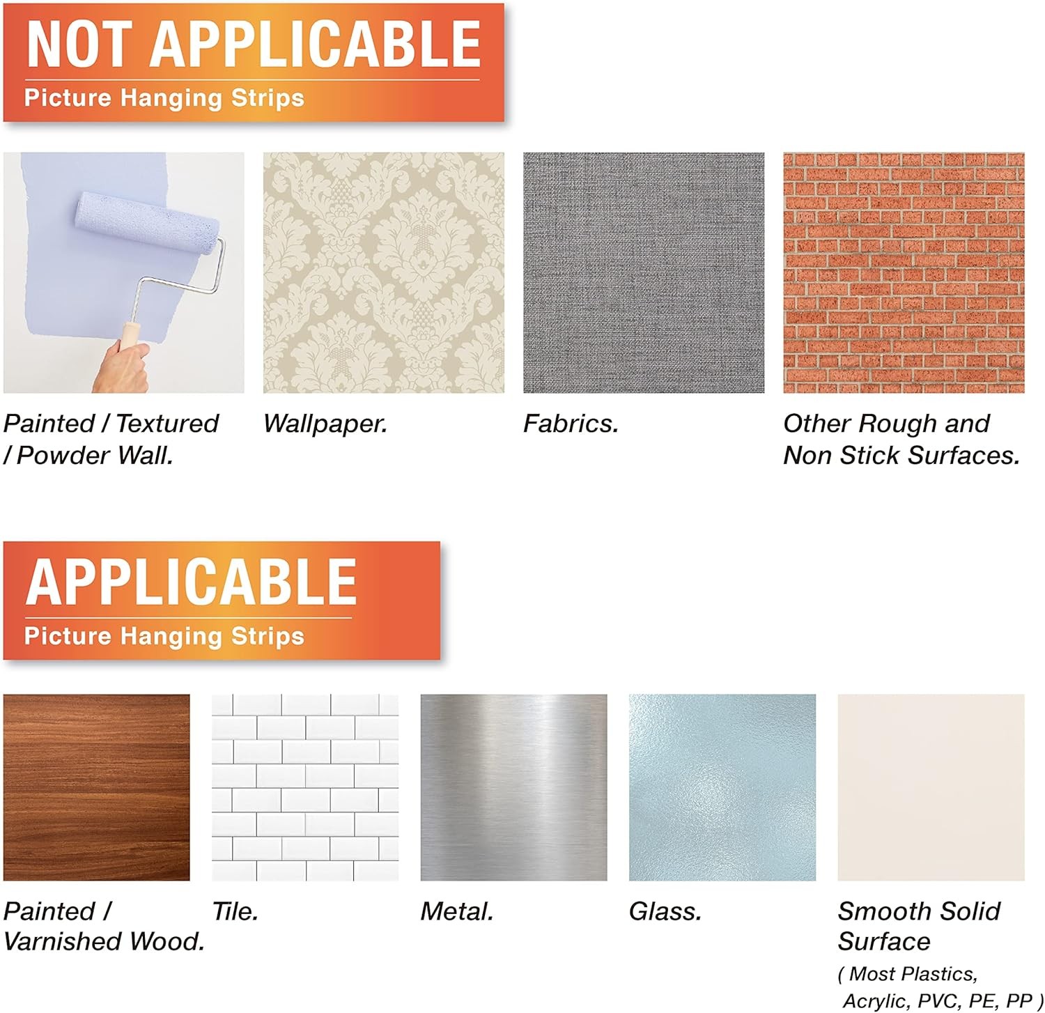 32-Pairs(64 Strips) Medium Picture Hanging Strips, Hook and M-32 Pairs, White 