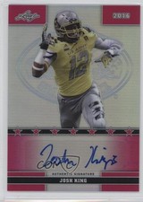 2016 Leaf US Army All-American Bowl Metal Pink Prismatic 7/20 Josh King Auto 0b5