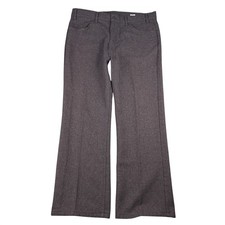 Vintage 70s Levi's Sta-Prest Flare Boot Cut Trousers 33x30 Maroon Grey Heathered