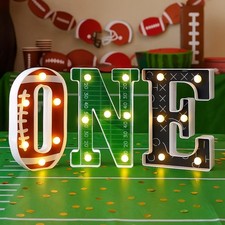 Football 1st Birthday Party Decorations One Letters Light Up Centerpieces Sign
