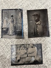 Lot Of 3 Vintage Tin Type Photos - African American - Civil War & Family Photos