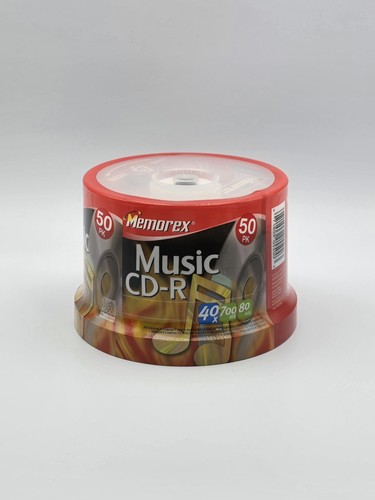 Memorex Music CD-R 50er Pack 700MB 80 Minuten 40x Geschwindigkeit versiegelt. Taiwan, 2005