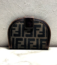 FENDI Brown Zucca Vintage Canvas Leather Bifo...