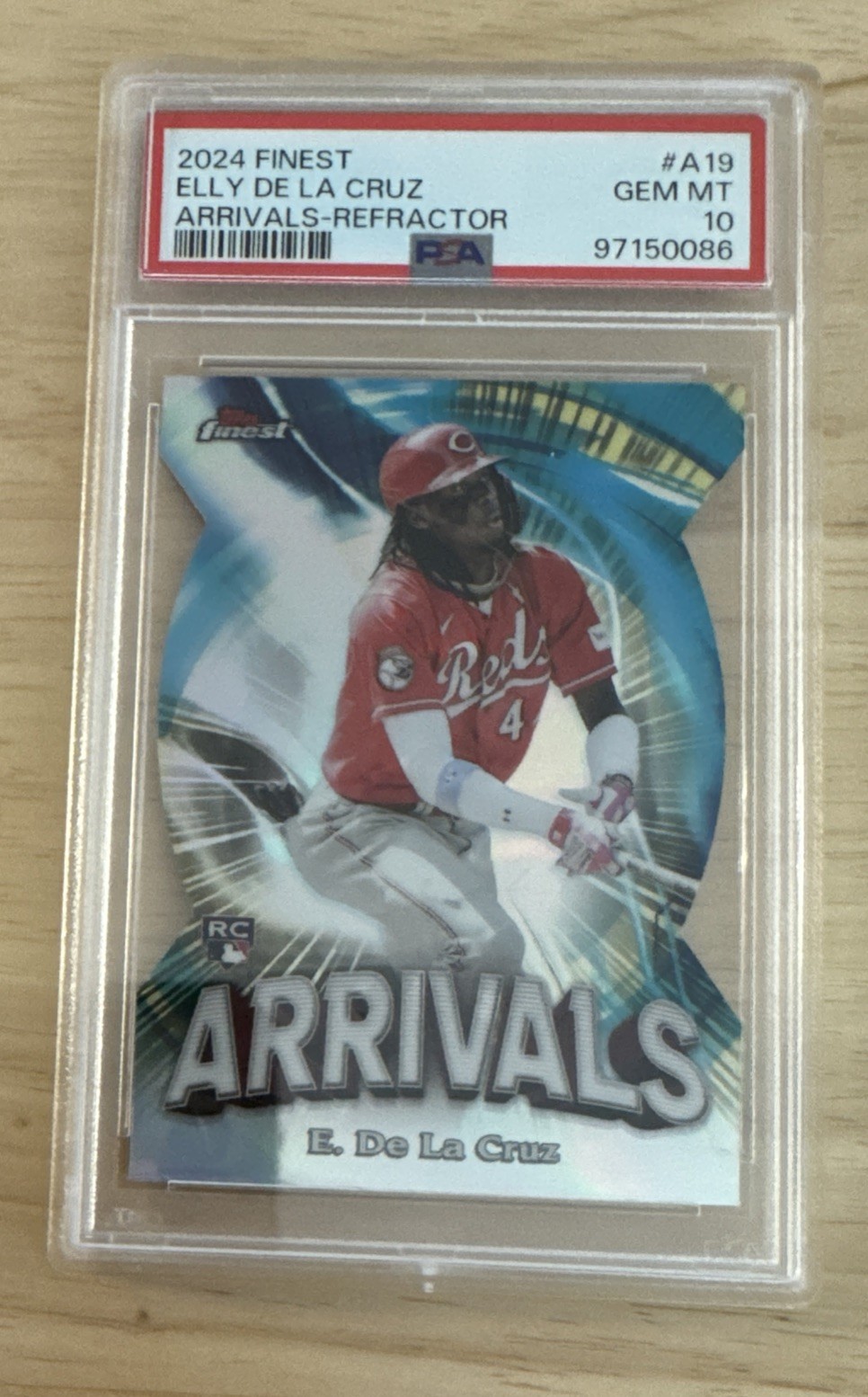 2024 TOPPS FINEST ARRIVALS REFRACTOR #A19 ELLY DE LA CRUZ ROOKIE RC PSA 10