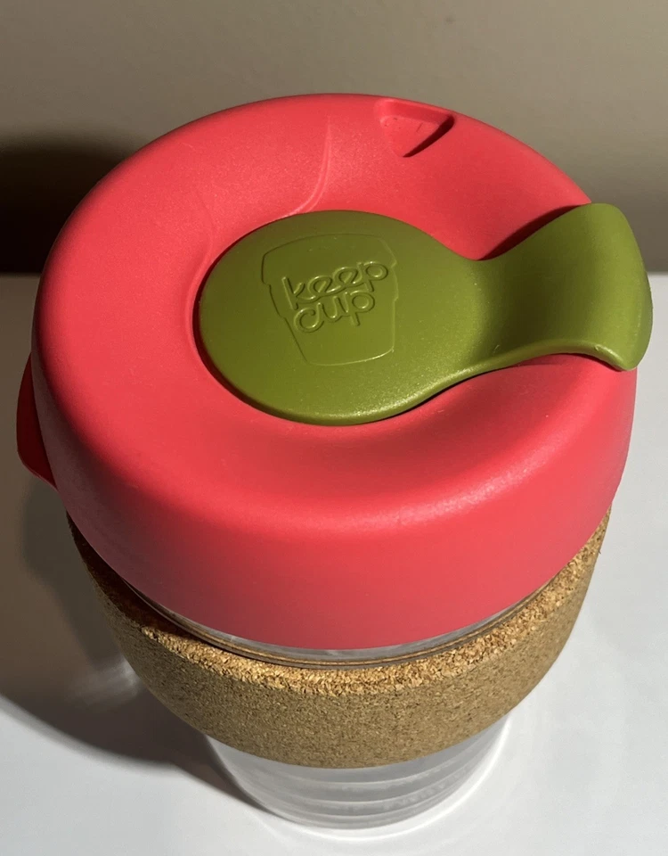 KeepCup Brew Cork - Taza de café reutilizable vidrio templado y corcho natural 12 oz Foto 2 de 4
