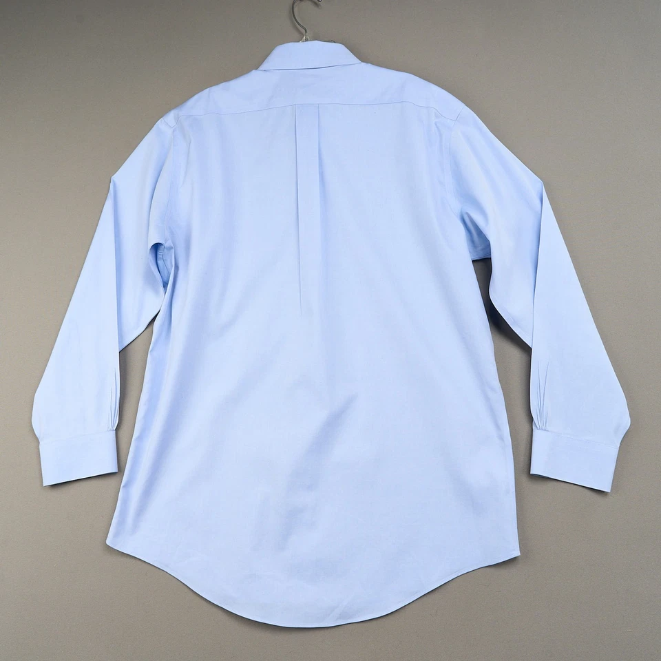 Camisa de vestir Brooks Brothers 15,5 2/3 azul algodón Supima sin planchar con botones Foto 4 de 4