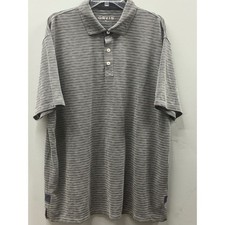 Orvis Performance Polo Shirt Mens XL Grey Striped Short Sleeve Golf Casual