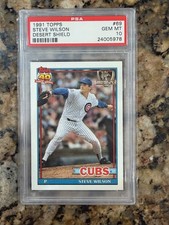 1991 Topps Desert Shield #69 Steve Wilson PSA 10 GEM MT POP 12 CUBS