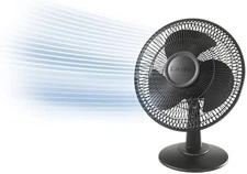12 Inch Oscillating Table Fan 3-Speed Portable Black