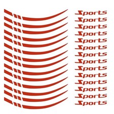 14PCS Car Wheel Stripe Reflective Sticker Decal, Self-Adhesive Vinyl Auto Red
