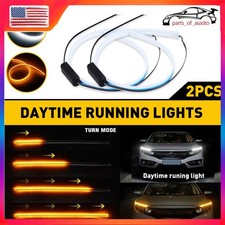 2X LED DRL Headlight Strip Lights Amber Sequential Turn Signal Light 24"/60CM