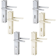 BASI - Langschild-Drücker-Garnitur - ZB 4100 - für Holztüren - Aluminium