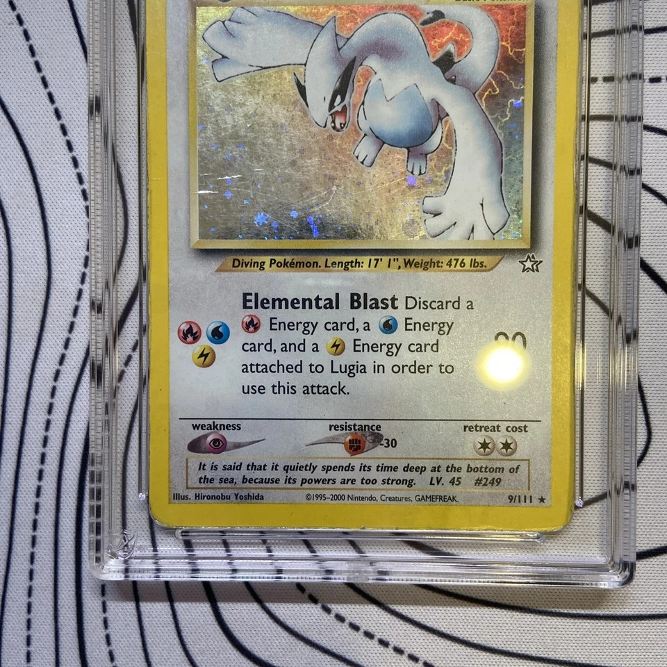 Pokemon TCG Lugia 9/111 2000 Neo Genesis Holo Ace Grade 1 - Image 3 of 4