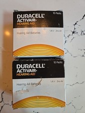 LOT OF 2 DURACELL ACTIVAIR 312 HEARING AID BATTERIES 6 PER PACK 10 PACKS PER BOX