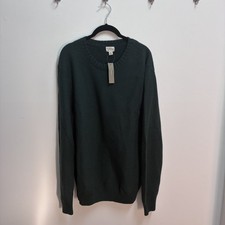 J. Crew Pullover Knit 100% Cotton Men’s XL Sweater Basket-stitch crewneck green