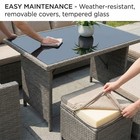 9Seater Rattan Corner Sofa Set Glass Table Cushion Outdoor Garden Furniture Grey
