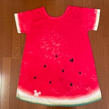 Disney Minnie Mouse Watermelon Pattern Short Sleeve Dress M Size Women's dresses