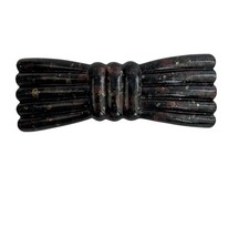 Vintage 1980s or 90s Y2K Speckled Brown Bow Plastic Hair Barrette Clip 4