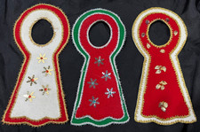 Vintage Bucilla Felt Sequin Doorknob Hanger Christmas Decor Set of 3