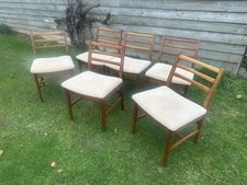 Six Solid Teak Dining Chairs 