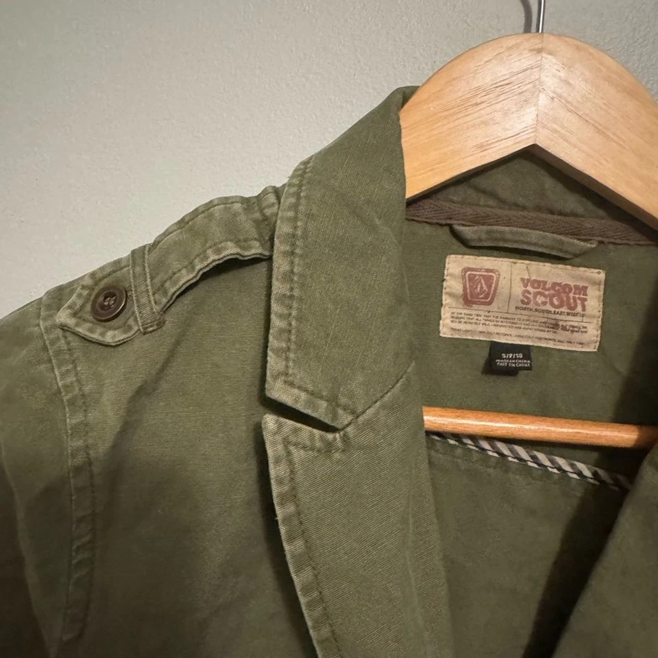 Volcom Scout Olive Green Military style Blazer Sz SP - Image 3 of 4