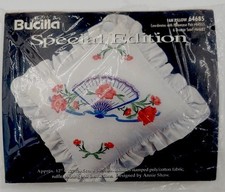 BUCILLA Special Edition 12" Floral FAN PILLOW Stamped Fabric KIT 64685 NEW