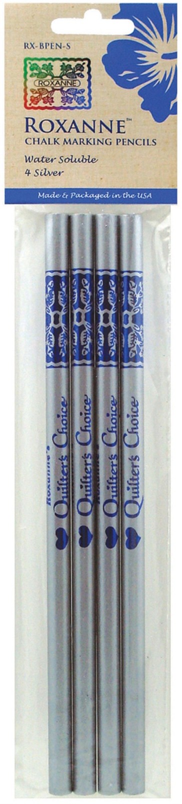 Colonial Needle Water-Soluble Chalk Marking Pencils 4/Pkg-Silver