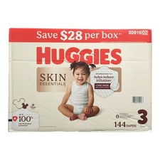 Huggies Skin Essentials Baby Diapers, 144ct, Size 3 16-28lbs 