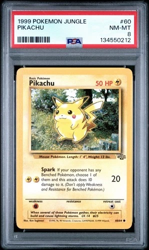 1999 POKEMON JUNGLE #60 PIKACHU PSA 8