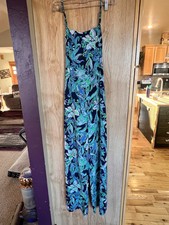 Lilly Pulitzer AQUA Nika Sleeveless Jumpsuit Size 6