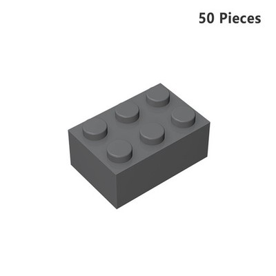 3002 Brick 2X3 Dark Gray Bricks 50 Pieces Bricks, Pieces & Parts 100% Compatible