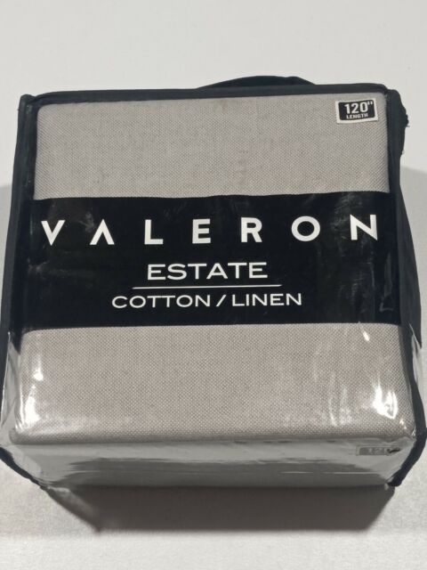 Valeron Estate Cotton Linen 120" Window Curtain Panel - Gray - GallyHo