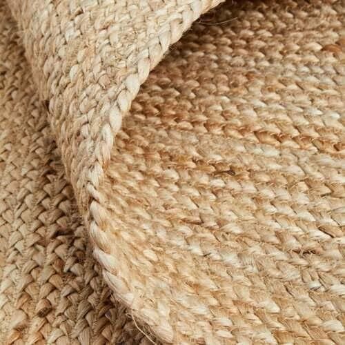 Runner rug braided jute hand woven farmhouse jute area rug rustic look rug - Picture 4 of 9