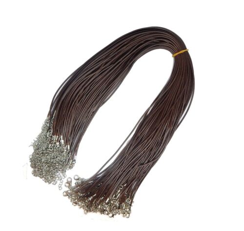 10 Halsband Wachsband 46cm Halskette mit Karabinerverschluss 1,5mm Schmuckband - Bild 6 von 25