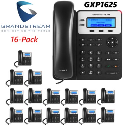 16 Grandstream GXP1625 Small Business Office HD IP Phone 2 Line PoE Lot Bundle