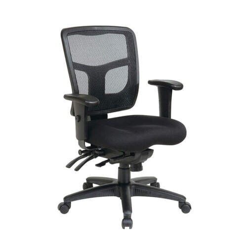 OFFICE STAR 92893-30 Desk Chair,Fabric,Coal,18 to 22" Seat Ht