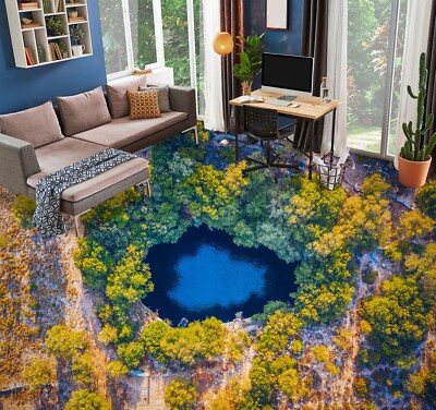 3D Green Tree Lake O593 Floor WallPaper Murals Wall Print Decal 5D Eve 2023
