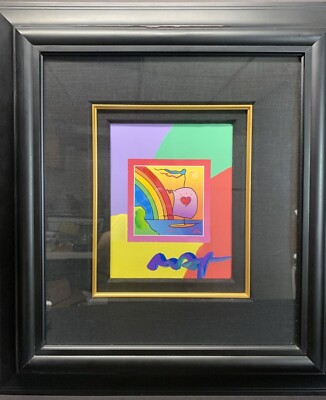 Peter Max Framed Serigraph '' Sailboat W/ Heart '' Signed W/ COA Value $4250