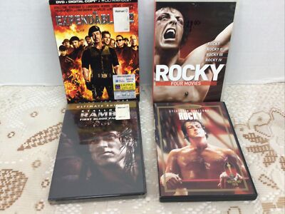 Sylvester Stallone DVD Lot - Rocky 1-4 ,Rambo, The Expendables 2