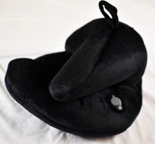 Lucy travel neck pillow inflatable comfy bamboo fabric black cushioned