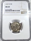 1937 S Nickel Indian Head or Buffalo NGC MS-65