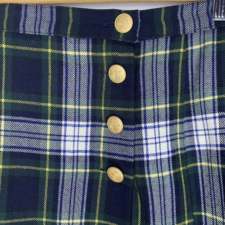 Valerie Stevens Wool Wrap Skirt 16 Dark Academia Vtg Pleated Tartan Plaid EUC - Image 3 of 4