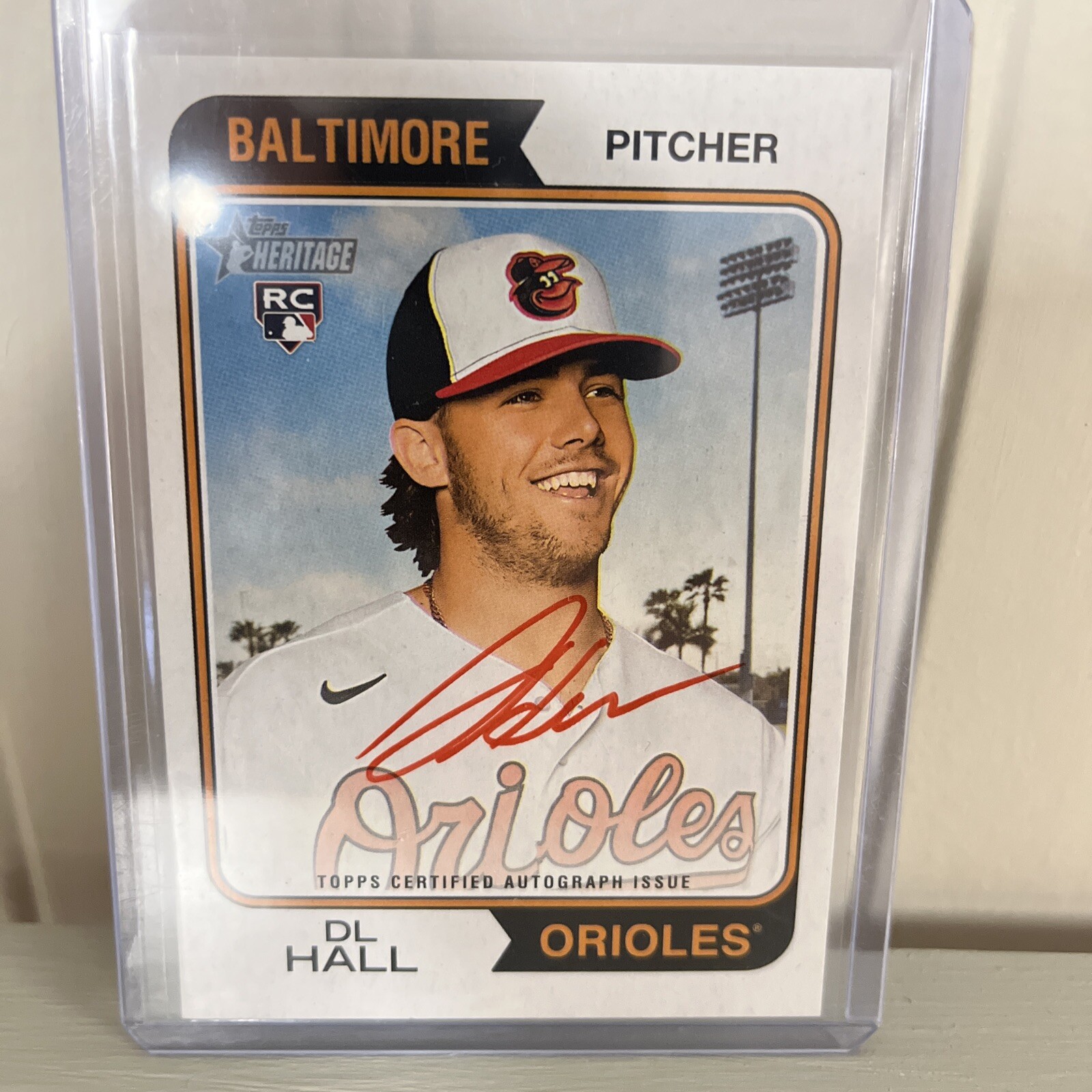 2023 Topps Heritage Rookie Red Ink Real One Autograph #ROA-DL DL Hall 14/74