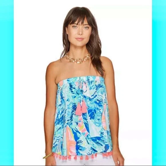 Lilly Pulitzer NEW Womens Size XS Floral Beach Palma Tassel Tube