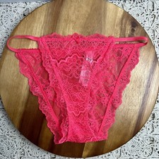 NWT-Victoria's Secret Dream Angels-Hot Pink Lacey String Bikini-1 Pair-Size S