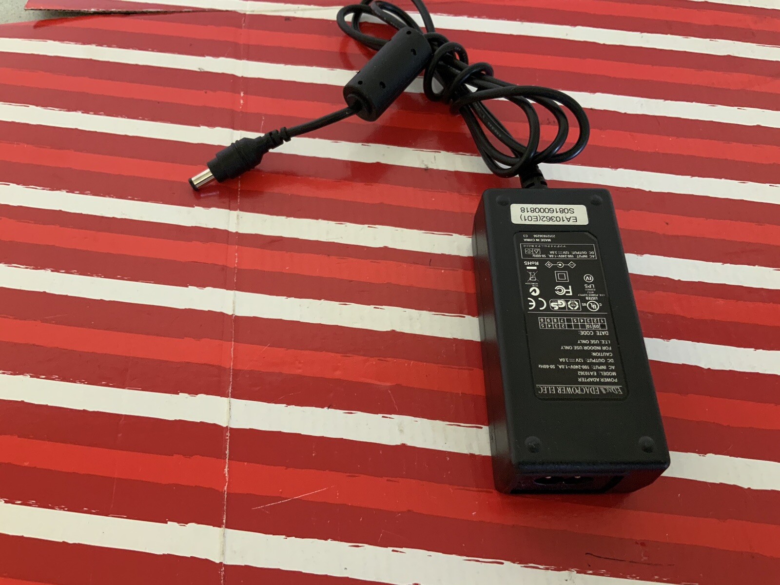 EDAC Power ELEC. Power Adapter Model-EA10362 Output-12V-3.0A