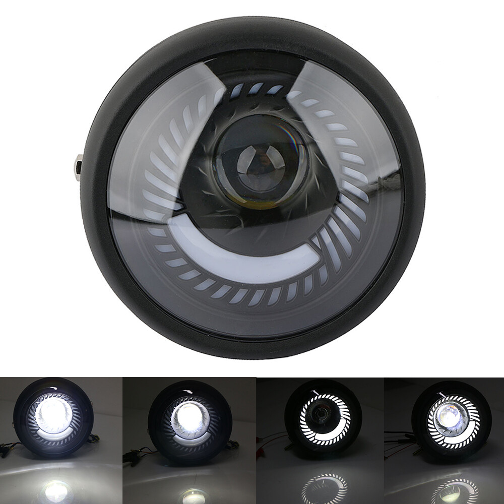 Motorcycle Spiral White Side Mount 6.5 