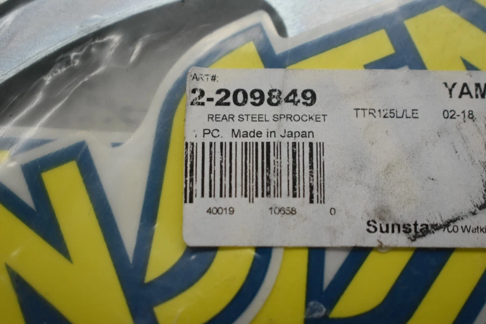 Piñón trasero SunStar 49 dientes 2-209849 para Yamaha TTR125E TTR125L TTR125LE Foto 4 de 4